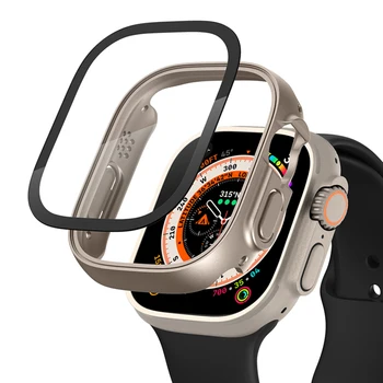 PC Kapak + cam Apple Ürünü için Ultra Kılıf 49mm Ekran Koruyucu Tampon Çerçeve Yumuşak İwatch Serisi 8 ultra akıllı saatler WatchCases