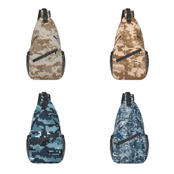 Serin Dijital çöl kamuflajı Crossbody asma sırt çantası Erkekler Askeri Ordu Kamuflaj Omuz Göğüs Çanta Seyahat için