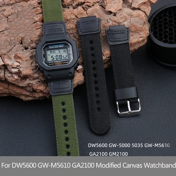 Modifiye Naylon Tuval Watchband Casio DW5600 GW-5000 5035 GW-M5610 GA2100 GA2110 GM2100 İzle bilezik kayışı 16MM Erkek Kadın