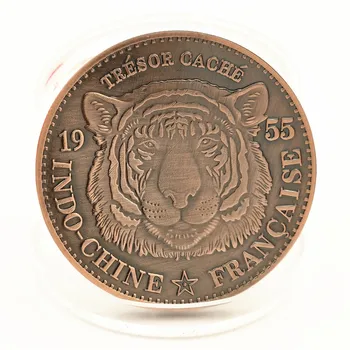 1955 Kaplan Hint-çin Francaise 1955 Koleksiyon Bakır Kaplama Hatıra Para Koleksiyonu Hediye hatıra parası