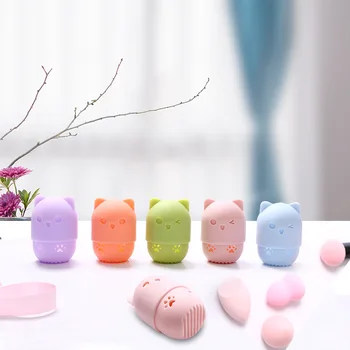 Yumuşak Silikon Toz Puf Blender Tutucu Sünger Yavru Güzellik Makyaj Yumurta Kurutma Çantası Taşınabilir Kozmetik Blender Sünger kutu tutucu