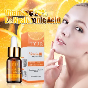C vitamini Serumu Kırışıklık Karşıtı Sıkılaştırıcı Yüz Serumu Hyaluronik Asit ile E Vitamini Özü Beyazlatma Anti-Aging Yüz Kremi Çil