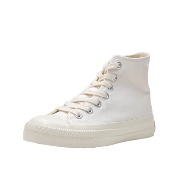 SWYIVY Nefes kanvas ayakkabılar Kadın Ayakkabı Platformu Flats Bayanlar Dantel-Up Beyaz Sneakers vulkanize ayakkabı Tuval rahat ayakkabılar