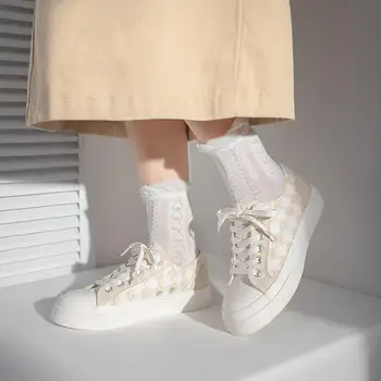 Sonbahar Tatlı kanvas sneaker Yeni 2022 Kore Moda Harajuku Ayakkabı Kadınlar için Rahat nefes alan günlük kıyafetler kadın ayakkabıları