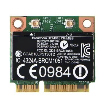 Ağ Kartı Broadcom BCM94313HMGB BCM20702 Wifi +4.0 Bluetooth uyumlu Yarım Mini PCI-E HP için kablosuz kart dizüstü bilgisayar