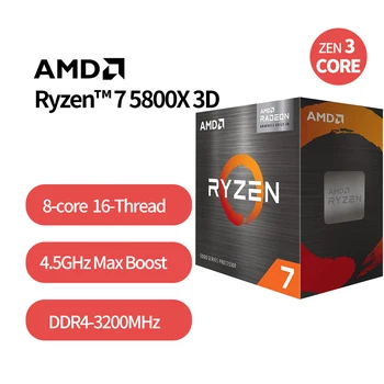 AMD Ryzen 7 5800X3D R7 5800X3D 3.4 GHz 8 Çekirdekli 16 İplik CPU İşlemci 7NM L3 = 96M 100-000000651 Soket AM4 Mühürlü ancak fan olmadan