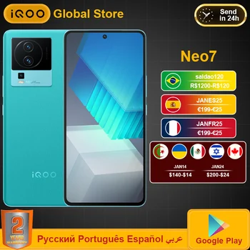 Vivo ıQOO Neo7 Neo 7 5G Cep Telefonu Dimensity 9000 Artı 4nm 120W FlashCharge 50MP IMX766V Kamera 6.78 E5 AMOLED NFC Akıllı Telefon