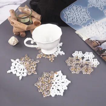DIY Kristal Epoksi Reçine Kalıp El Yapımı Kar Tanesi Petal Dantel Coaster silikon kalıp