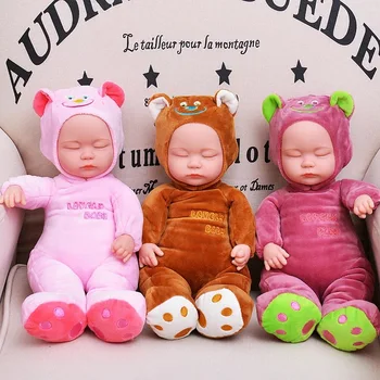 40CM Güzel uyku Yeniden Doğmuş Bebekler Bebek karikatür giyim şarkı şarkıları konuşan bebekler Kız Erkek Çocuk Bonecas Doğum Günü Hediyeleri