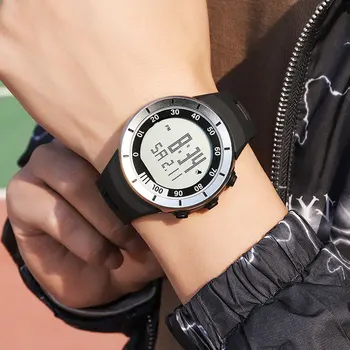 Yaratıcı Aydınlık erkek saati LED Ekran Takvim çalar saat Açık Spor Moda Su Geçirmez Silikon Kayış Saat Relogio