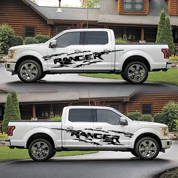 2 ADET Off Road Araba Çıkartmaları RANGER Çıkartmaları Şekillendirici Kapı Yan Çıkartmalar Ford Ranger Raptor Pikap Vinil Grafik Vücut Dekor