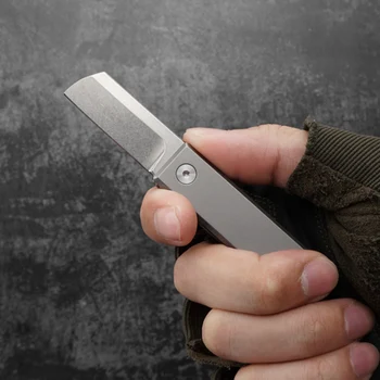 Titanyum Çakı EDC çakı Keskin Açık Katlanır Bıçak s35vn Çelik Anahtar Kolye Hafif mini bıçak