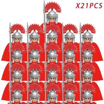 20 adet Orta Çağ Roma İmparatorluğu Spartan Haçlı Mini Ortaçağ Asker Figürleri Modeli Yapı Taşları Tuğla Oyuncak Hediye Çocuklar İçin