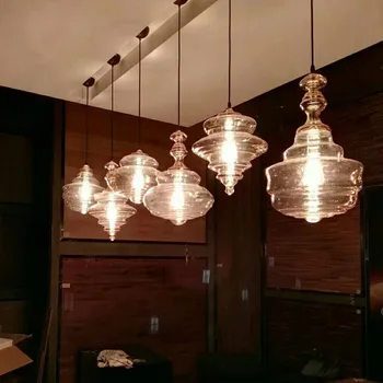 Iskandinav yemek Odası kolye ışık Yaratıcı şeffaf / Beyaz Cam Asılı Lamba Düzensiz Cam aydınlatma Armatürü Süspansiyon Lambası