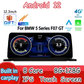 GPS Navigasyon Araba Multimedya Stereo Oynatıcı Video BMW 5 Serisi İçin F07 GT 2011 - 2017 CIC NBT 12.3 İnç 1920 * 720P Android 12
