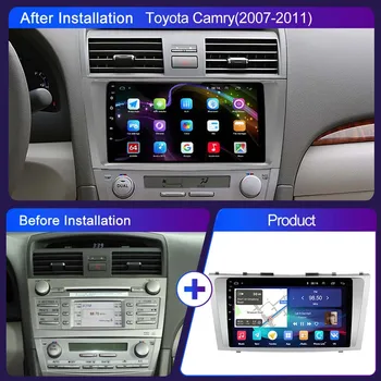 Toyota CamryCar için Multimedya Oynatıcı Android 2 din Radyo Toyota Camry 2007 - 2011 İçin autoraido Carplay Stereo kafa ünitesi