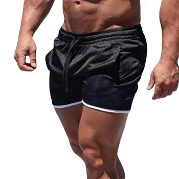 Erkek Şort Orta Bel Düz Renk Çabuk Kuruyan Yumuşak İpli Tasarım kısa pantolon Egzersiz Spor Günlük Giyim Erkek Giysileri
