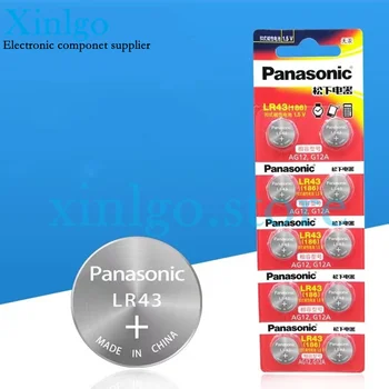 Panasonıc 10 Adet AG12 LR43 186 0%Hg Saatler Oyuncaklar 1.5 V Hücre Alkalin piller hesap makinesi İçin 0 % Hg