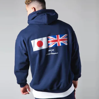 JAPONYA ve Birleşik Krallık pamuklu kapüşonlar Erkekler Mektubu Baskı Kazak Tişörtü Streetwear Erkek Moda Hoodies