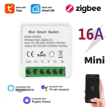 16A Zigbee / WiFi Tuya Akıllı Anahtarı 2 Yönlü DIY Anahtarları SmartLife App Alexa Google Ev İle Çalışır Alice Ses Kontrolü Desteği