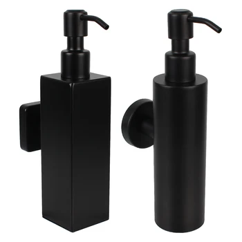 El Basın Sabun ve losyon dispenseri Siyah Banyo Aksesuarları Kulesi şampuan dağıtıcılar Duvara Monte Paslanmaz Çelik