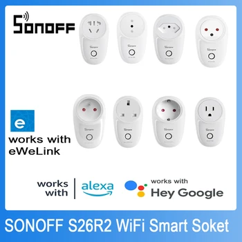 Sonoff S26R2 WiFi Akıllı Fiş Kablosuz Akıllı Soket Anahtarı Zamanlama Akıllı Ses Uzaktan Kumanda üzerinden eWeLink Google Alexa