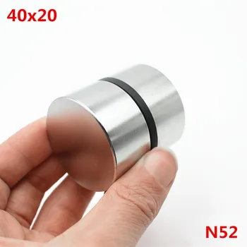 2 adet Neodimyum Mıknatıs N52 40x20mm Süper Güçlü Yuvarlak Nadir toprak Güçlü NdFeB Galyum metal manyetik hoparlör N35 40*20 Disk
