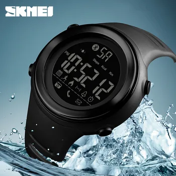 SKMEI Bluetooth akıllı saat Moda LED dijital saat Pedometre Kalori Su Geçirmez Erkek Spor Saatler Saat Relogio Masculino