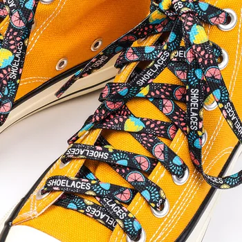 Renkli Meyve Ayakabı Karikatür Baskı Moda Unisex Düz Ayakkabı bağcıkları Yüksek top kanvas sneaker Ayakkabı Bağı AF1 Spor Ayakabı