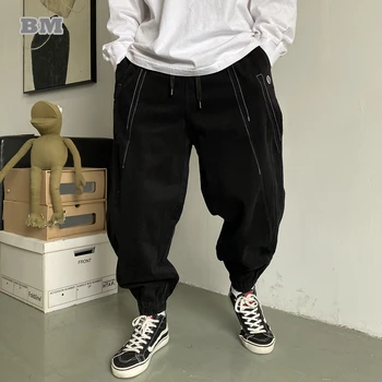 Japon Streetwear Moda Siyah Kargo pantolon Erkek Giyim Harajuku Rahat Yüksek Kaliteli Joggers Kore Moda Hip Hop Pantolon