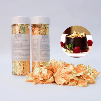 Yenilebilir Sınıf Hakiki Altın Yaprak Schabin Gevreği 2g 24 K Altın Dekoratif Yemekleri Şef Sanat Kek Dekorasyon Araçları Çikolata Kalıpları