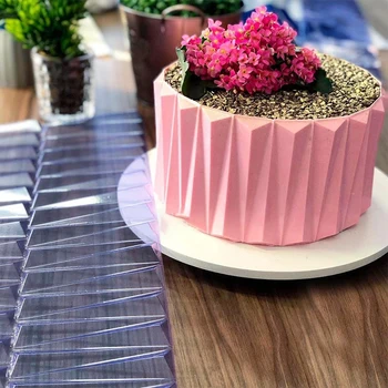 3D Üçgen Desen kek kalıbı Plastik Dantel Kek Sınır Şablonlar Şablon DIY çikolatalı mus Kalıp Kek Dekor Araçları Bakeware