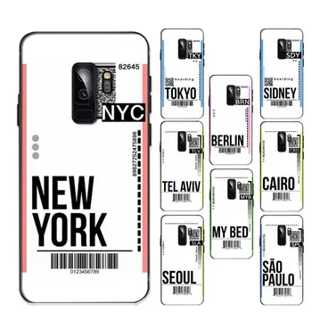 Yinuoda Uçak Bileti Seyahat New York Telefon Kılıfı için Samsung S20 lite S21 S10 S9 artı Redmi için Note8 9pro için Y6 kapak