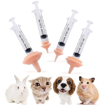 Güvenli Pet Besleme Meme Mini Kedi Silikon Besleme Emzik Yenidoğan Yavru Yavru Tavşanlar Küçük Hayvanlar Şırınga Aksesuarları