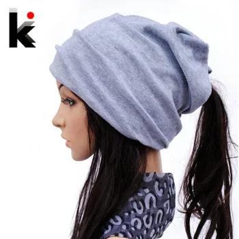 Ilkbahar ve Sonbahar kasketleri susturucu eşarp çift kullanımlı moda şapka pamuklu kasket kaplama kap türban bere şapka kadınlar için