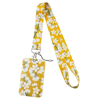 Çiçekler Boyunluklar Tuşları Sarı Boyun Askısı KİMLİK Kartı Spor salonu cep telefonu Sapanlar USB Rozeti Tutucu DIY Asılı Halat Moda Kordon