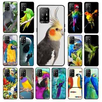 Papağan kuş telefon kılıfı için OPPO A54 A74 A94 A53 A53S A9 A5 A15 A91 A95 A73 A31 A52 A93 A92