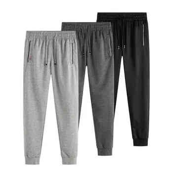 Erkekler Joggers Sweatpants Siyah Gri Spor rahat Pantolon erkek Pantolon Spor Streetwear Spor Giyim Düz Renk