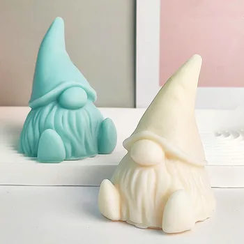 3D Cüce Santa Mum Kalıp DIY Epoksi Kalıp El Yapımı Mumlar Aroma Balmumu Sabun Kristal Epoksi Kalıpları Noel Ev Dekorasyonu