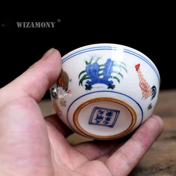 1 ADET WIZAMONY Çin Ming Hanedanı Tavuk Fincan Porselen Gaiwan ChinaTeacups Porselen Kase çin çayı Pot Seladonlar Çay Fincanı