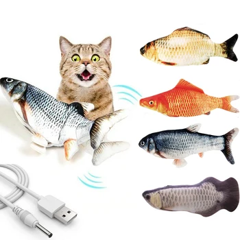 Yeni Elektronik Kedi Oyuncak 3D Balık Elektrikli Simülasyon Balık Oyuncaklar Kediler için Pet Oyun Oyuncak kedi malzemeleri pet oyuncaklar