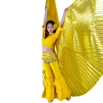 2021 Sıcak Satış Popüler Kadın Mısır Oryantal Dans Isis Kanatları Altın Oryantal Dans Kanat Teleskopik Çubuk sopa satış