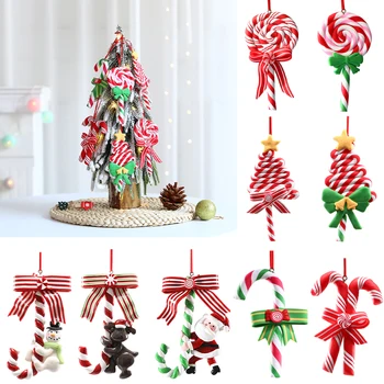 Noel Dekorasyon Kırmızı Noel baston şekerler Lolipop Noel Ağacı Asılı Kolye Yeni Yıl Ev Dekorasyonu Navidad Çocuk Oyuncakları 2023