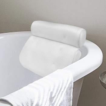 Nefes Küvet Kafa dinlenme yastığı Boyun ve Sırt Desteği için Banyo Kaynağı Vantuz İle Spa banyo yastığı 3D Örgü