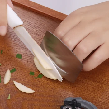 1 ADET Paslanmaz Çelik Parmak Koruma Parmak Anti-Cut Koruyucu Bıçak Kesim Parmak Koruma Aracı Mutfak Pişirme Aksesuarları