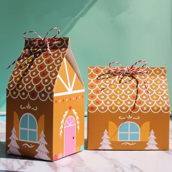 10 Adet Yeni Yıl 2023 noel hediyesi Çanta Noel Baba Kardan Adam Kağıt Hediye Kutusu Noel Süslemeleri Ev Süsler için Navidad 2022