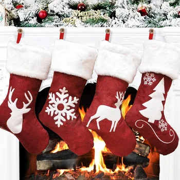 Noel Çorap Çorap hediye çantası Noel Süslemeleri Ev için Yeni Yıl 2022 Noel Ağacı Süsleri Navidad chaussette de noel