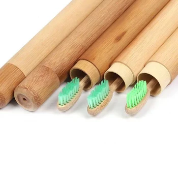 Doğal Çevre Dostu Bambu Diş Fırçası Seyahat Çantası Kullanımlık Bambu Taşınabilir Seyahat tutucu seti Yıkanabilir BPA Ücretsiz bambu muhafaza