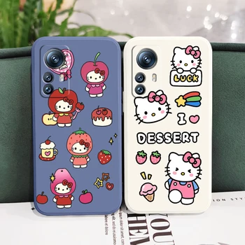 Sanrio Hello Kitty Pochacco Sıvı Halat Telefon Kılıfı İçin Xiaomi Mi 12S 12X 12T 12 11i 11T 11 10 10S 10T Pro Lite Ultra 5G Kapak