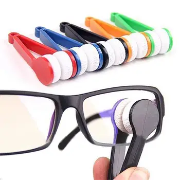 1 ADET Mini İki taraflı Gözlük Fırça Mikrofiber Gözlük Temizleyici Gözlük Temizleme Ovmak Temizleyici Gözlük Temizleyici Fırça Ekran Ovmak